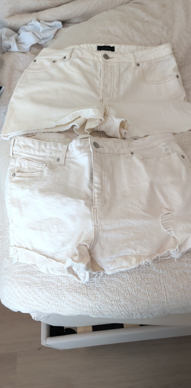 House of Harlow 1960 White Distressed Denim Shorts Duo